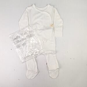Bonsie Baby 3-6 Months Skin to Skin Footie One-Piece - White Milk